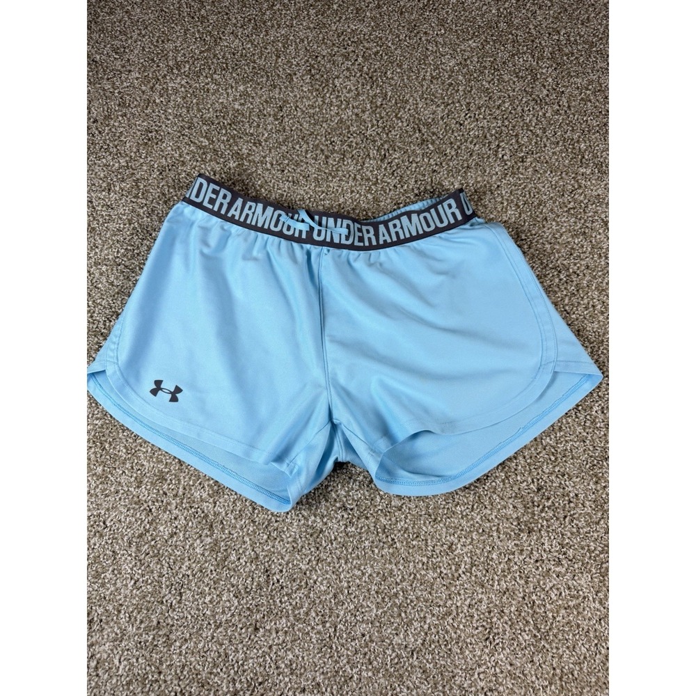 Under Armor Women Heat Gear Sky Blue 3" Inseam Shorts